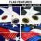 G128 Combo Pack: 25 Ft Telescoping Aluminum Flagpole (Silver) & American and Blue Lives Matter Flags 3x5 Ft, Both ToughWeave Series Embroidered Polyester | Pole with Flags Included
